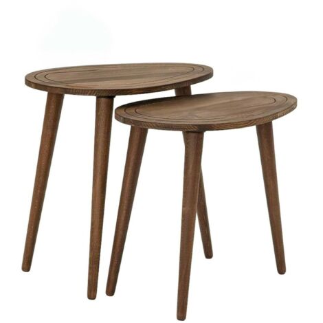 Dmora - Tavolino da salotto Azha, Tavolo basso da caffè, Portariviste per divano, Ripiano da soggiorno, 50x33h52 cm, Noce, con imballo rinforzato, con imballo rinforzato
