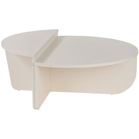 Dmora - Tavolino da salotto Feyre, Tavolo basso da caffè, Portariviste per divano, Ripiano da soggiorno, 90x60 h35 cm, Bianco