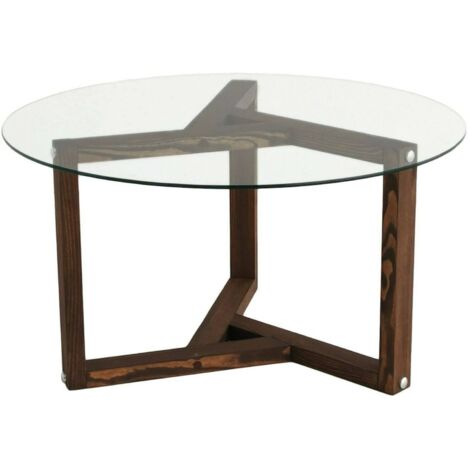 Dmora - Tavolino da salotto Luigia, Tavolo basso da caffè, Portariviste per divano, Ripiano da soggiorno, 75x75h40 cm, Tortora