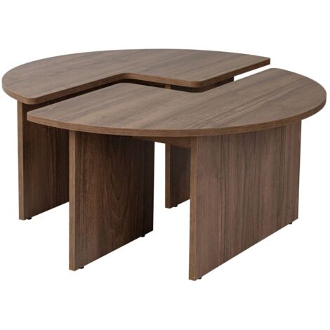 Dmora - Tavolino da salotto Tairn, Tavolo basso da caffè, Portariviste per divano, Ripiano da soggiorno, 90x90 h41 cm, Noce