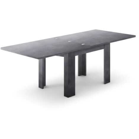Dmora - Tavolo allungabile Airin, Consolle ausiliare da cucina, Tavolo allungabile, 100% Made in Italy, cm 90x90h75, Ardesia