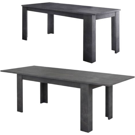 Dmora - Tavolo allungabile Arizon, Consolle allungabile fino a 10 posti, Consolle estensibile 100% Made in Italy, cm 140/190x90h75, Ardesia