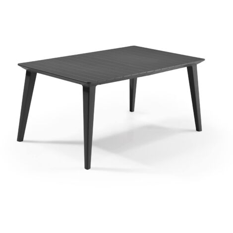 Dmora - Tavolo da esterno Brockville, Base per picnic, Piano da pranzo da giardino, Banco outdoor multiuso, 157x98 h74 cm, Antracite