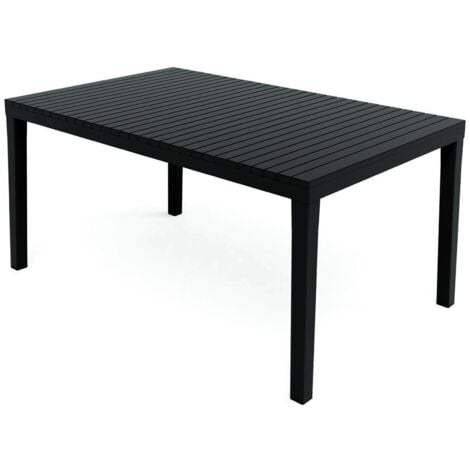 Dmora - Tavolo da esterno Maratea, Tavolo rettangolare da pranzo, Tavolo da giardino multiuso, 100% Made in Italy, 150x90h72 Cm, Antracite, con imballo rinforzato