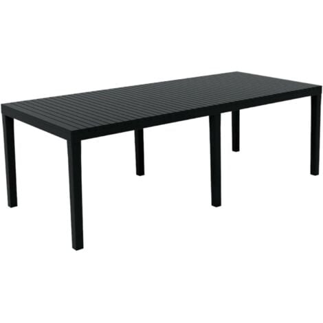 Dmora - Tavolo da esterno Susa, Tavolo rettangolare allungabile da pranzo, Tavolo da giardino estensibile, 100% Made in Italy, 150x90h72 cm, Antracite, con imballo rinforzato