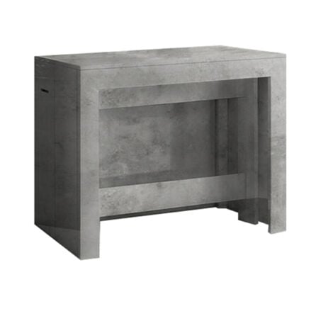 Dmora Tavolo da pranzo moderno, Made in Italy, Consolle allungabile fino a 12 posti, con portallunghe, cm 51x90h77 ( fino a 300 cm) colore Grigio Cenere, con imballo rinforzato