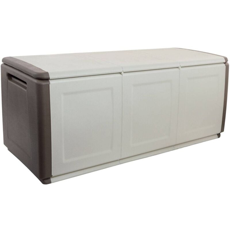 Dmora - Tronc de conteneur polyvalent en polypropylène, boîte pleine longueur, 100% Made in Italy, 138x53h57 cm, couleur gris clair