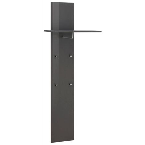 Dmora Vertikale Garderobe, Made in Italy, mit Regal und 4 Haken, Möbel für Flur, Moderner Eingang, cm 50x27h140, Farbe Anthrazit glänzend