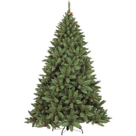 Dmora - Weihnachtsbaum Stoccolma, extra dicker Kunstbaum, Baum in echter PVC-Optik mit Tannenzapfen inklusive, 464 Äste, Höhe 150 cm