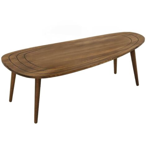 Dmora - Wohnzimmertisch Dgalluzz, Niedriger Wohnzimmertisch, Kaffeeregal, Couchtisch für Sofa, 115x50h38 cm, Nussbaum