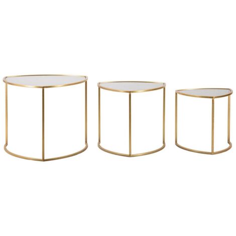 Dmora - Wohnzimmertisch Laetitia, Niedriger Wohnzimmertisch, Kaffeeregal, Couchtisch für Sofa, 60x60 h50 cm, Gold