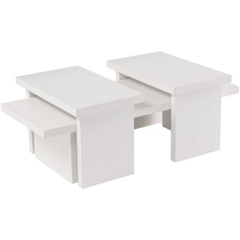 Dmora - Wohnzimmertisch Prepotto, Niedriger Wohnzimmertisch, Kaffeeregal, Couchtisch für Sofa, 110x45 h42 cm, Weiß