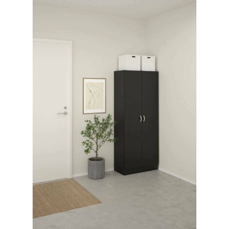Dmora - Zapatero Oceane, Zapatero, Armario de entrada multiusos, Zapatero, 69x35 h170 cm, Negro