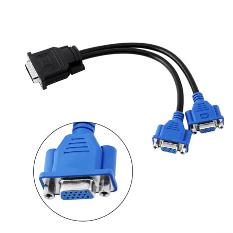 DMS-59 Stecker auf 2 VGA-Buchsen 15-polig Adapterkabel für HP- und Dell-Monitore