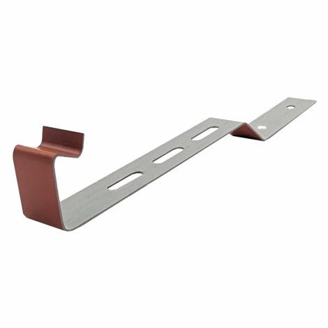 DMS – Clip de fixation grande faitière/arêtier rouge – Lot de 10 – Aluminium avec peinture polyester – Longueur 240 mm pour toiture