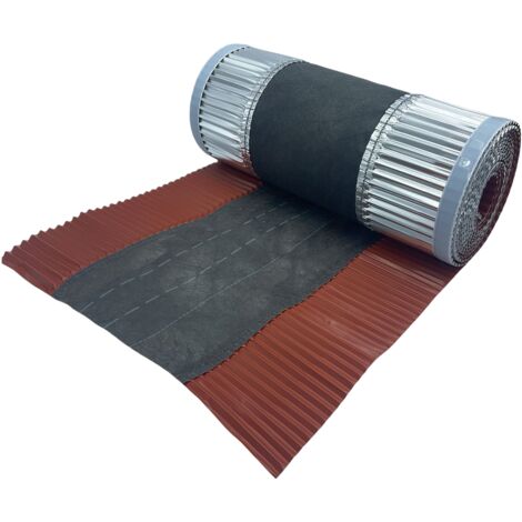 DMS – Closoir de faîtage rouge 390 mm – Souple ventilé en aluminium ondulé RAL 8004 – Protection toiture contre intempéries
