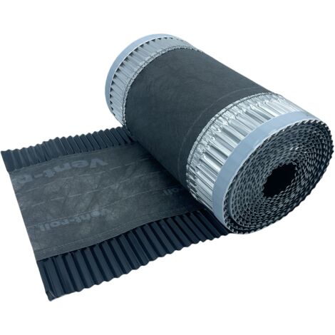 DMS – Closoir de faîtage souple ventilé aluminium et fibre RAL 7016 – Largeur 300 mm – Longueur 5 ml – Ventilation efficace pour toiture