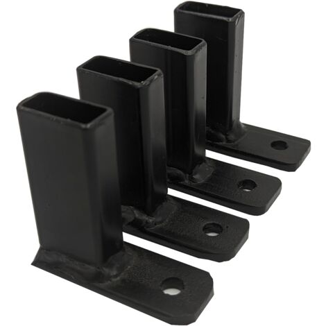 DMS – Lot de 4 fixations en acier prépeint pour grilles de défense – Dimensions 12 x 25 mm – Installation rapide et sécurisée