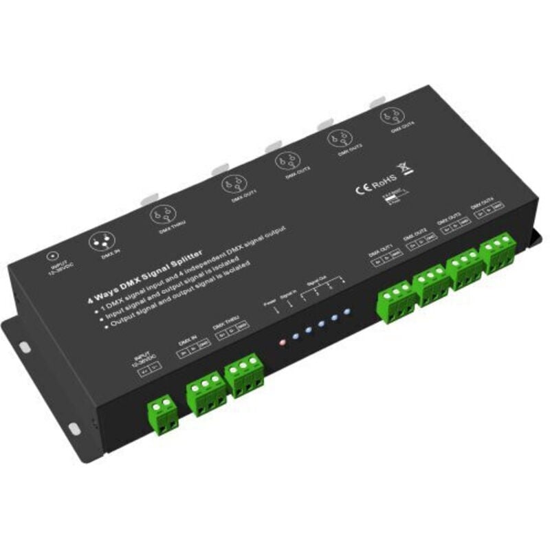 Dmx Signal Amplifier - Amplificateur de signal dmx - Tension DC12/36V - IP20 - 92x256x38mm