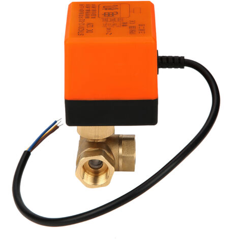 DN15 G1/2 vanne motorisée à bille en laiton 3 voies pour climatisation DC12V