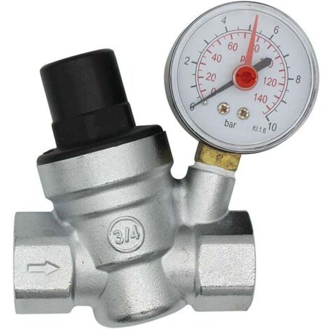 DN20 3/4 Zoll Wasserdruckminderungsventil, Wasserdruckregler mit Manometer