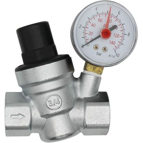 DN20 Wasserdruckminderer 3/4 Zoll Wasserdruckregler mit Manometer