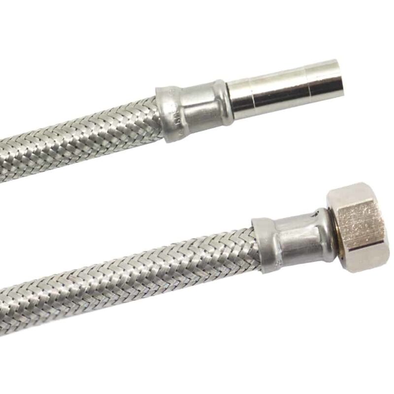 Klasebo® Panzerschlauch, Edelstahl, 3/8 Zoll, 800mm, Dvgw, Flexschlauch