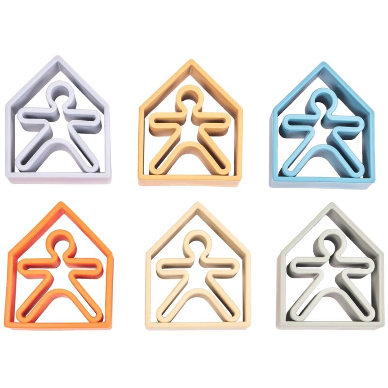 

Conjunto de juguetes de silicona niños y casas Nature 12 piezas - Dëna