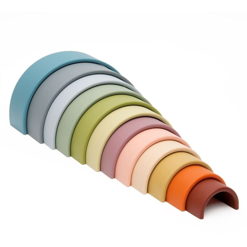 

Juego de juguetes de silicona arco iris Nature 12 piezas - Dëna