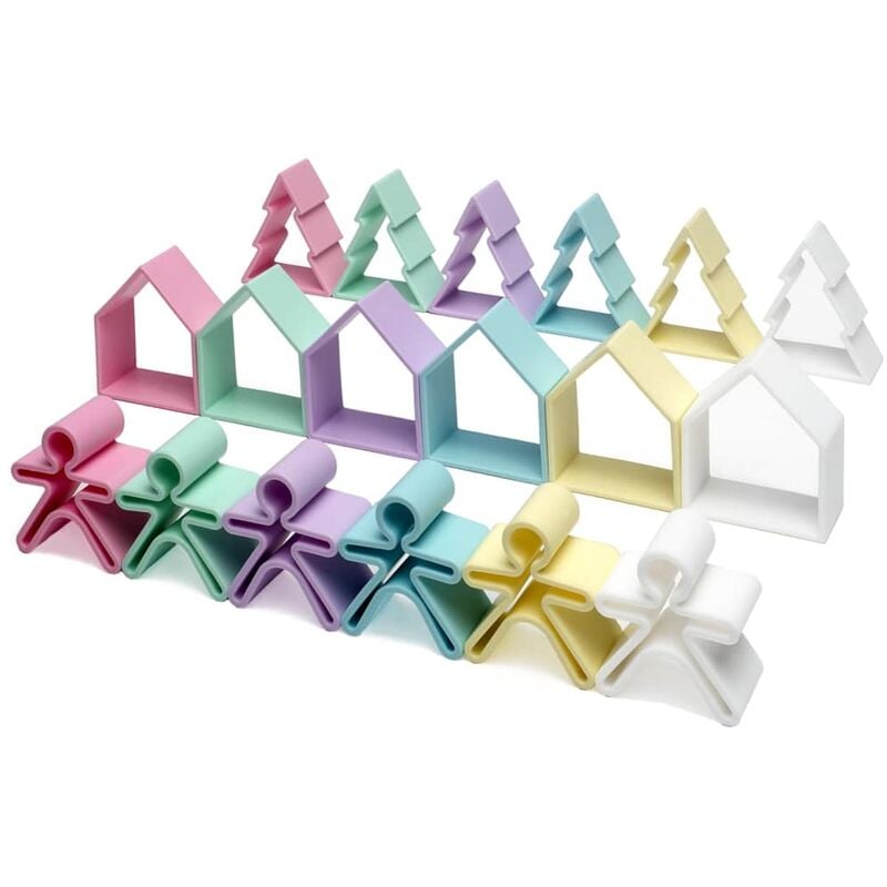 

Set de juguetes de silicona niños casas árboles Pastel 18 pzas - Dëna