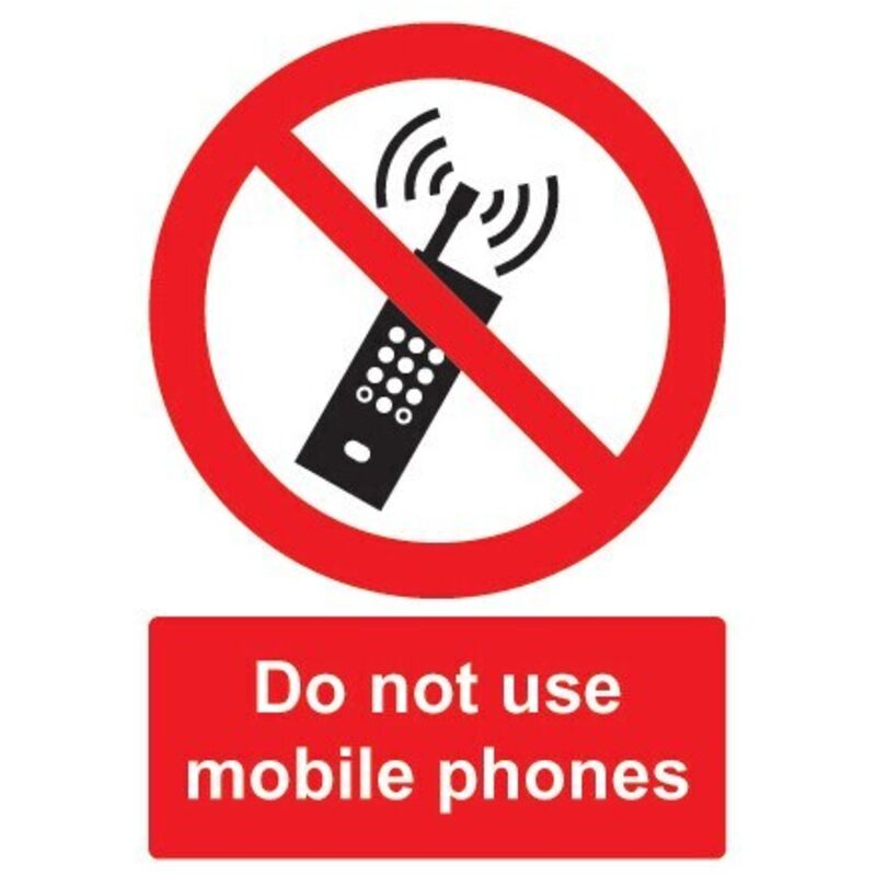Do Not Use Mobile Phones Rigid pvc Sign - 148 x 210mm - Sitesafe