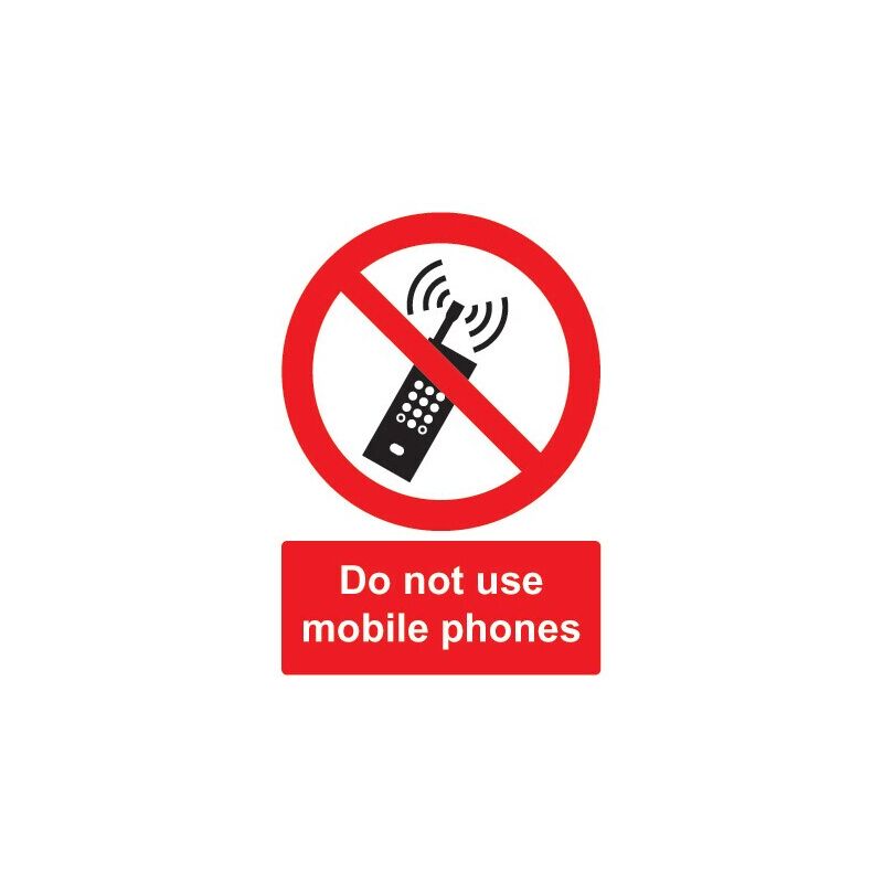 Sitesafe - Do Not Use Mobile Phones Vinyl Sign - 148 X 210MM