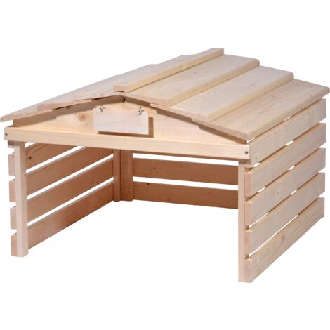 dobar® Robot Tosaerba Garage in Legno con Tetto Rimovibile – rifugio Robot Tosaerba con targhetta Personalizzabile – 78,5 x 74 x 52,5 cm – Naturale