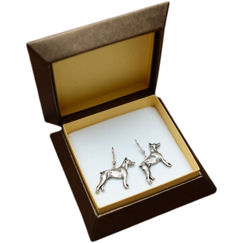 Doberman, Doberman - boucles d'oreilles pendantes avec des chiens, bijoux d'amour pour une maman chien, un cadeau pour une fille d'Art-Dog