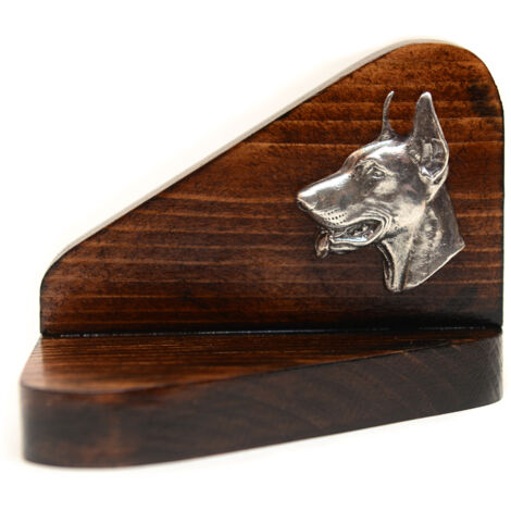 Doberman, Doberman I - bougeoir en bois avec chien, photophore, mémorial pour chien par Art-Dog