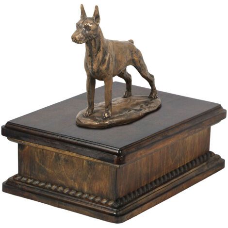 Doberman, Doberman I - Urne pour cendres de chien, urne classique avec statuette, urne élégante avec chien par Art-Dog