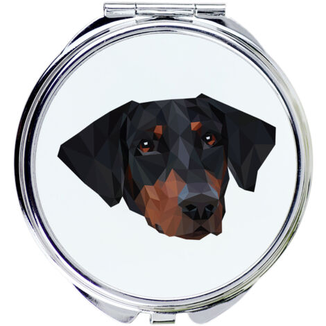Doberman, Dobermann - espejo con foto e inscripción geométrica de Art-Dog