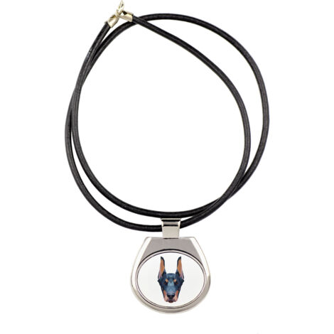 Doberman, Dobermann I - collana con foto e iscrizione geometrica di Art-Dog