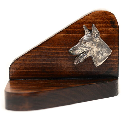 Dobermann, Dobermann - Kerzenständer aus Holz mit Hund, Teelichtständer, Hundedenkmal von Art-Dog