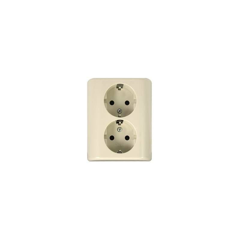 

Doble base monobloc de empotrar marfil