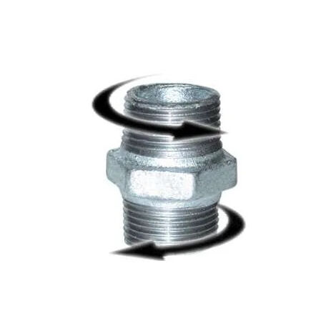 Doble boquilla macho 20x27 derecha/izquierda galvanizada