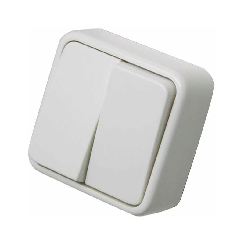 

Doble Conmutador Superficie Blanco