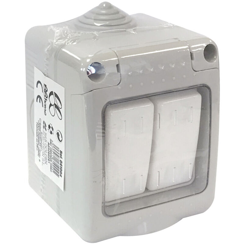

Doble conmutador estanco con tapa IP55 10A 250V (B&B 041004)