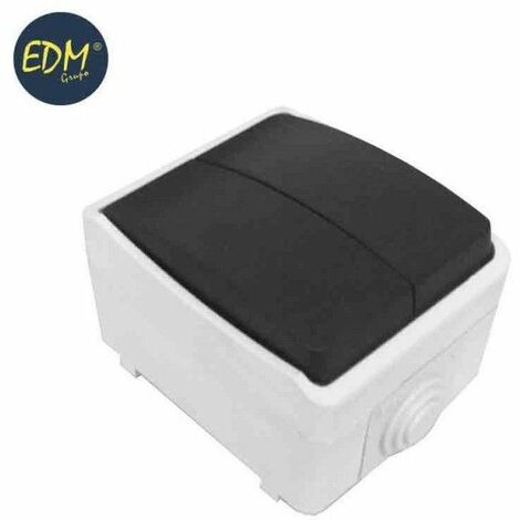 ZOLGINAH Toma Exterior Estanco IP66 Impermeable Exterior 16A (Doble Toma  Con Interruptor Gris)