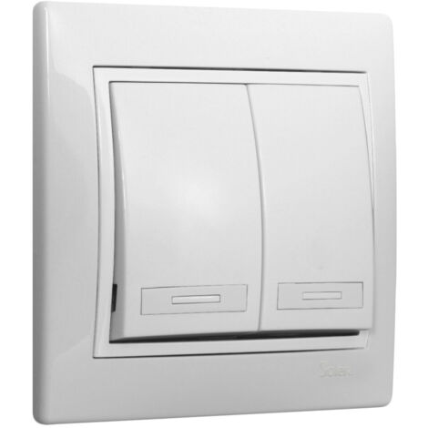 Doble conmutador / Interruptor blanco serie Europa Solera (ERP12U)