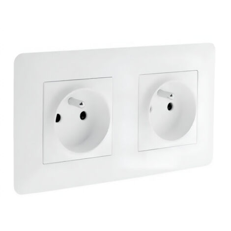 Doble enchufe 2P+T 16A precableado Blanco Artezo