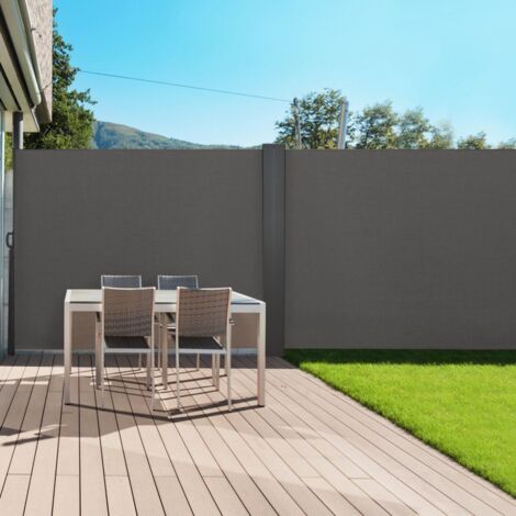 Doble mosquitera plegable 160 x 800 CM gris antracita persiana lateral