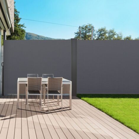 Doble mosquitera plegable 180 x 800 CM gris antracita persiana lateral