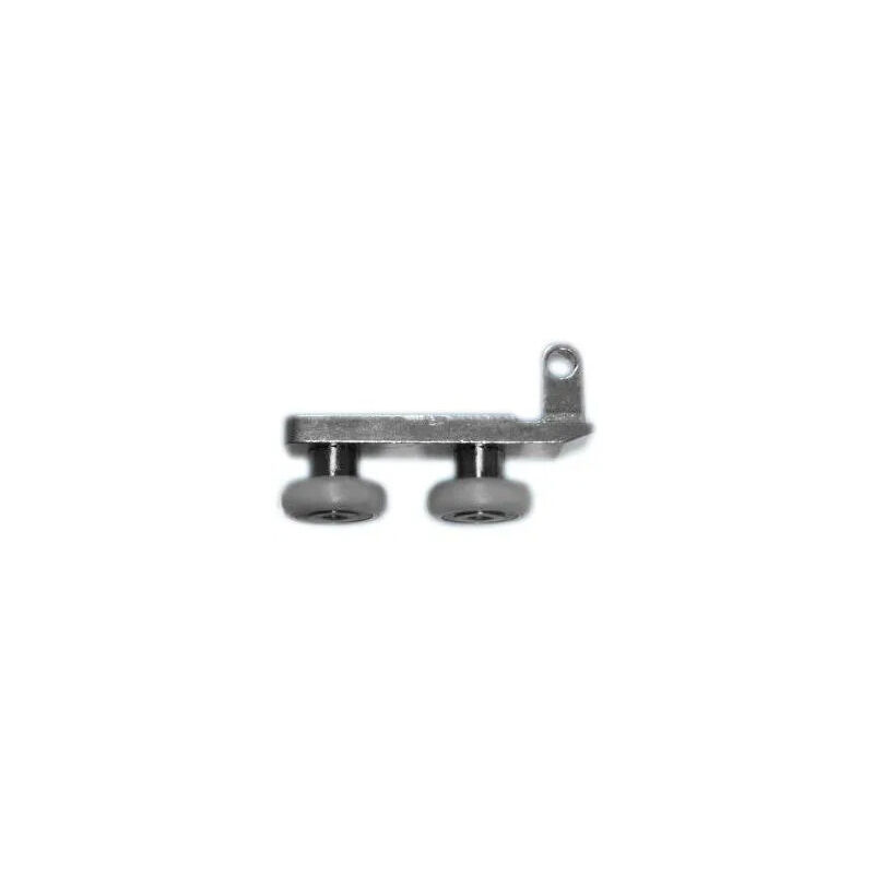 

Doble rueda sobre soporte de aluminio, distancia entre centros 24mm L.43mm