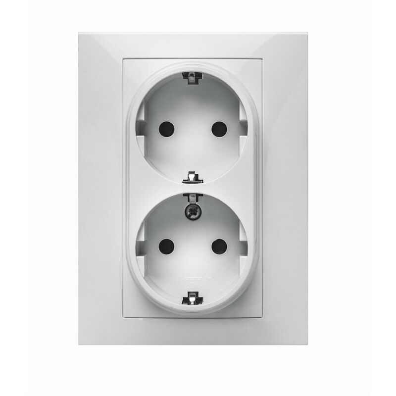 

Base Enchufe Schuko Doble Empotrar Serie Blanco Tt 16A 250V
